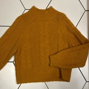 Gorgeous rich saffron cableknit sweater